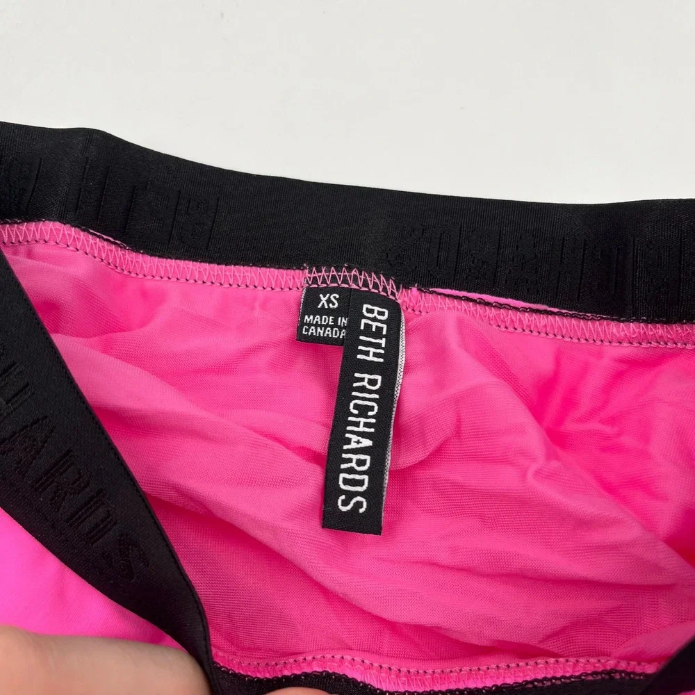 Beth Richards Kim Bottom Candy Neon‎ Pink High Waist Bikini Bottoms - Size XS